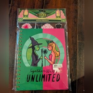 Wicked Journal Spiral Bound Elphaba and Glinda Bookmark Sections 96 Pages New
